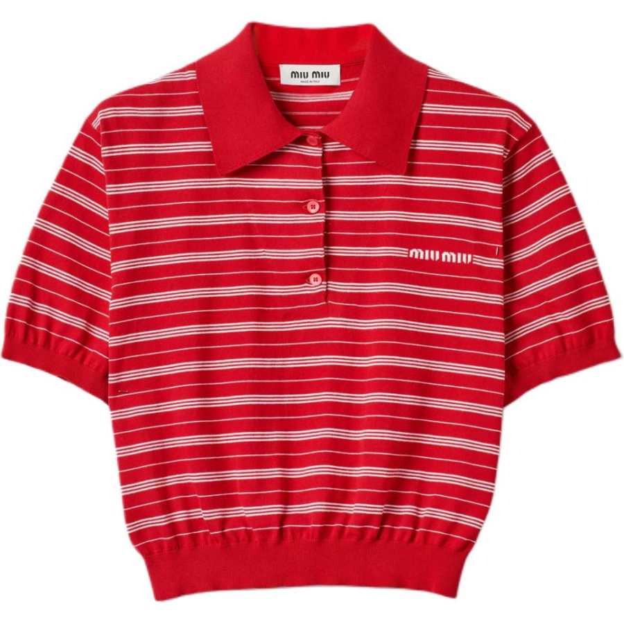 Miu Miu intarsia-knit logo polo shirt