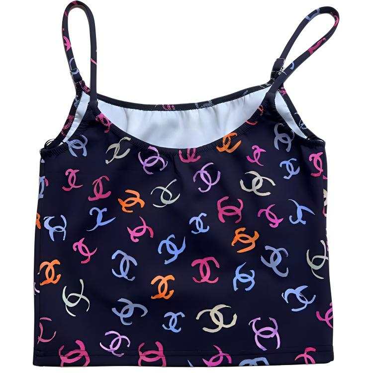 CHANEL Camisoles Women's Black Crew Neck Moderate Other