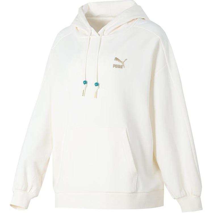 PUMA Sweatshirts Women's White Hooded Moderate Regular