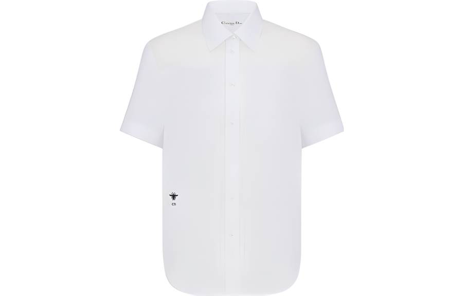 DIOR Quarterly New Products Shirts Women's White Polo Collar Moderate Shirt