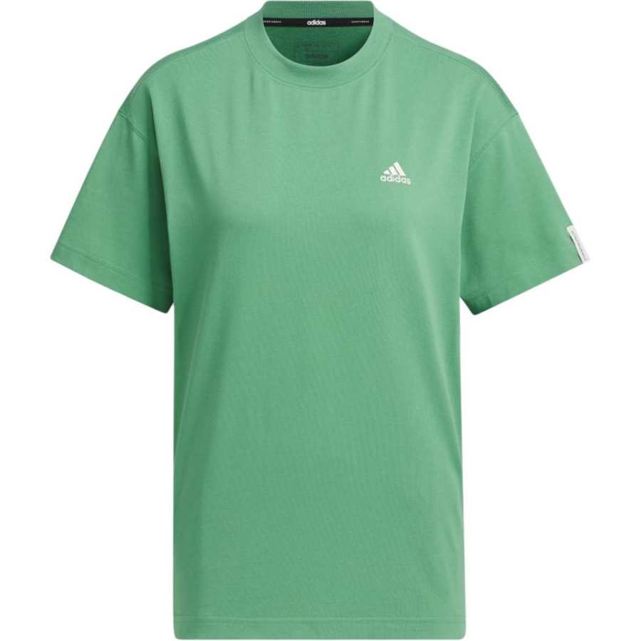 Adidas Adidas T Shirts Women's Green Crew Neck Moderate Straight Fit
