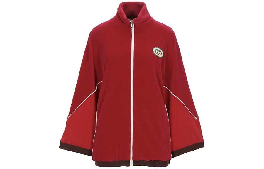 GUCCI Jackets Women's Red Stand Collar Moderate Other