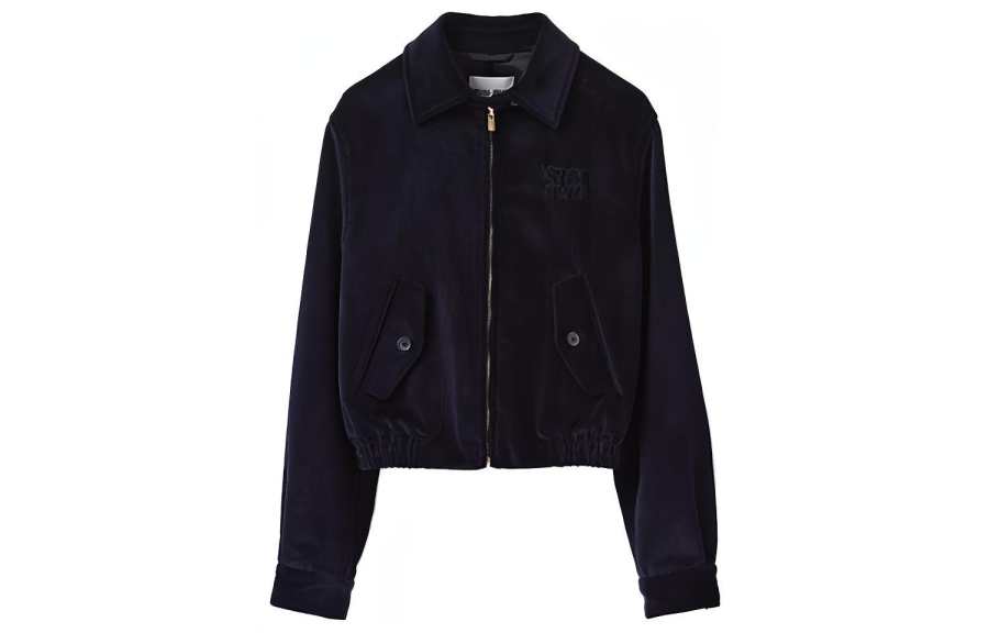 MIU MIU MIU MIU Logo Patch Corduroy Bomber Jacket