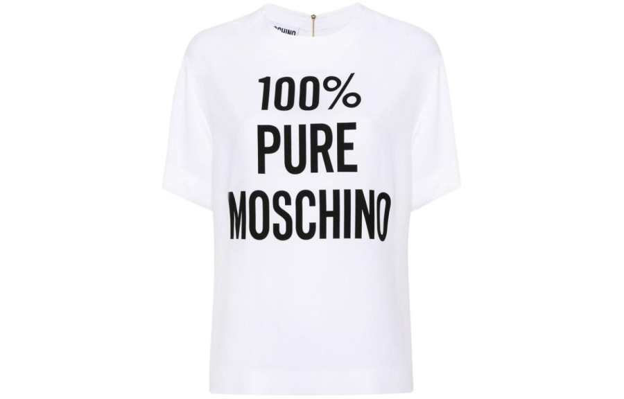 MOSCHINO Slogan Printed Crewneck T Shirt