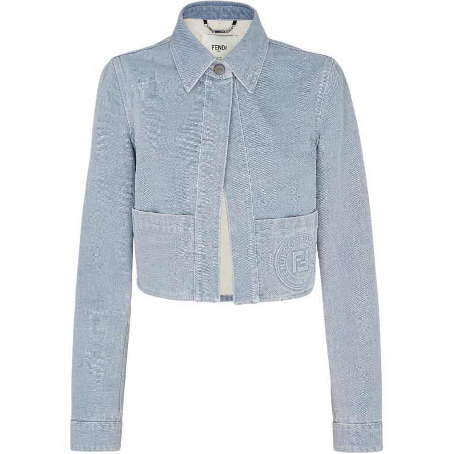 FENDI FENDI Logo Detailed Denim Jacket
