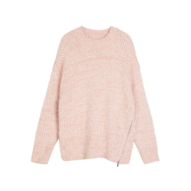 ELLE Knitwear Women's Pink Crew Neck Moderate Other