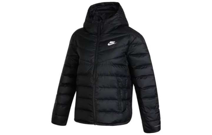 Nike Nike Down Jackets Women's Black Hooded Moderate Down Jacket