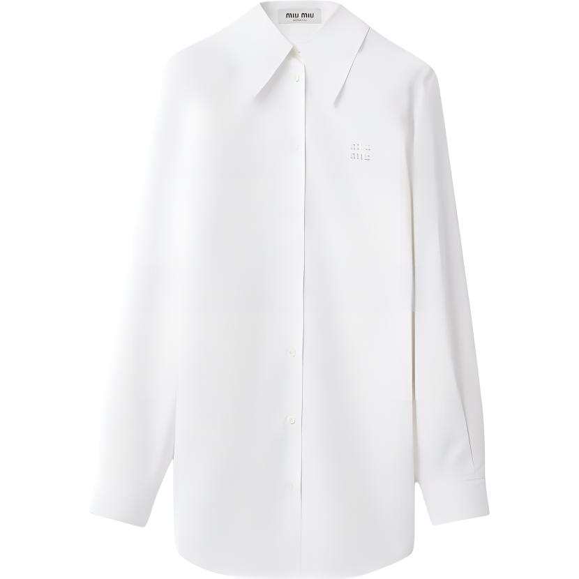 MIU MIU Shirts Women's White Lapel Moderate Other