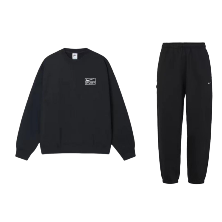 Nike Nike Brand Logo Crew Neck Long Sleeved Fleece Lined Hoodies & Sweatshirts Solid Color Knitted Fabric Pants