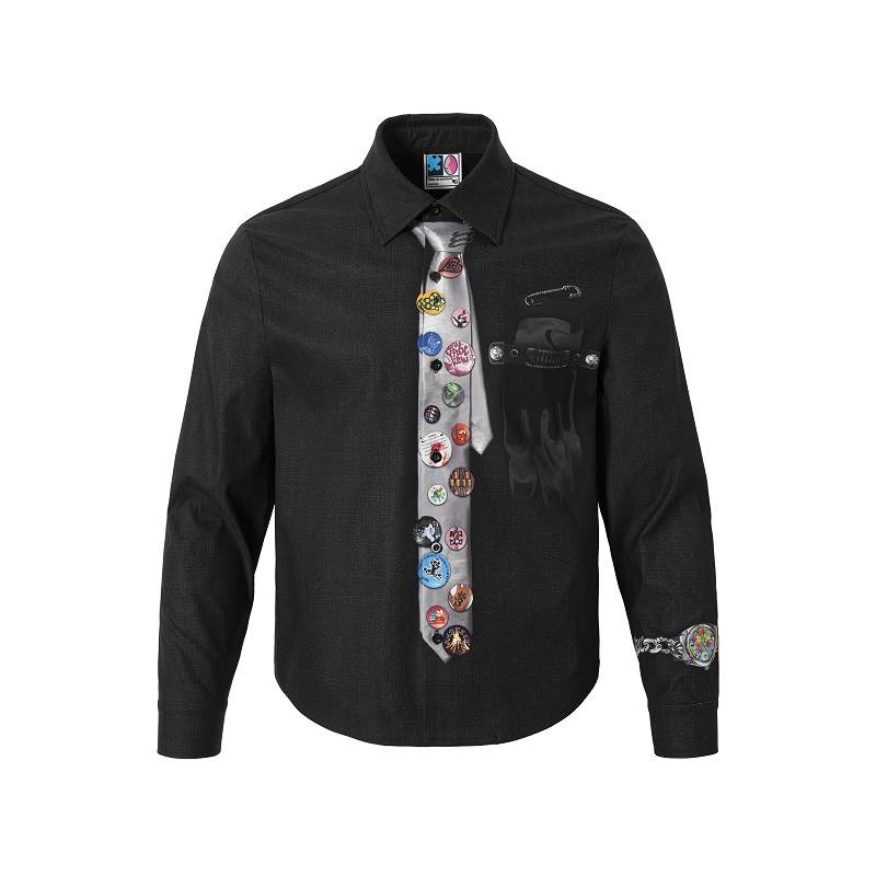 YADcrew Shirt Water Repellent, Anti Static Unisex Black