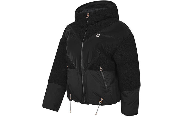 FILA Athletics Down Jackets Women's Pitch Black Hooded Moderate Other