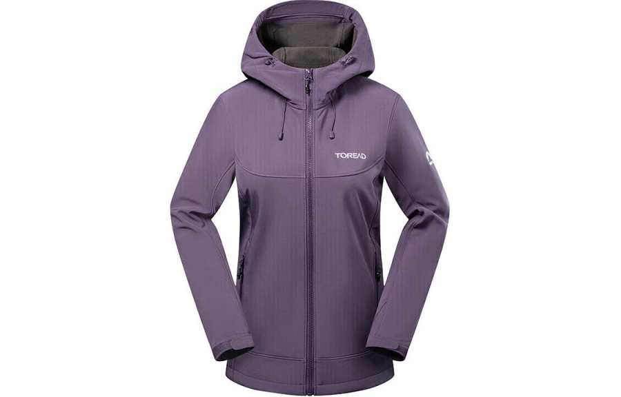 TOREAD Windproof Thermal Hooded Softshell Fleece Lined Jackets & Coats Women's Lavender