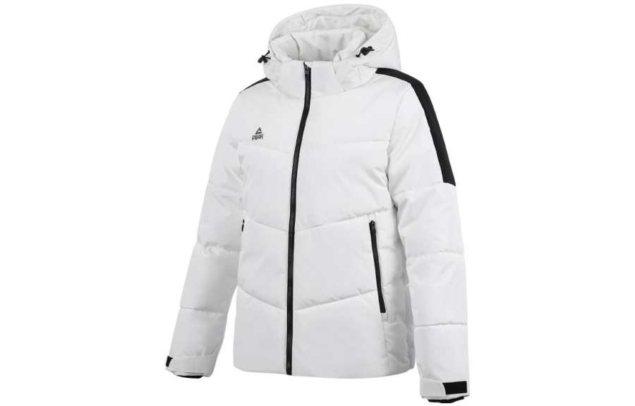 PEAK Sports Lifestyle Collection, Solid Color Thickened And Fleece Lined Jacket Women's Raw White