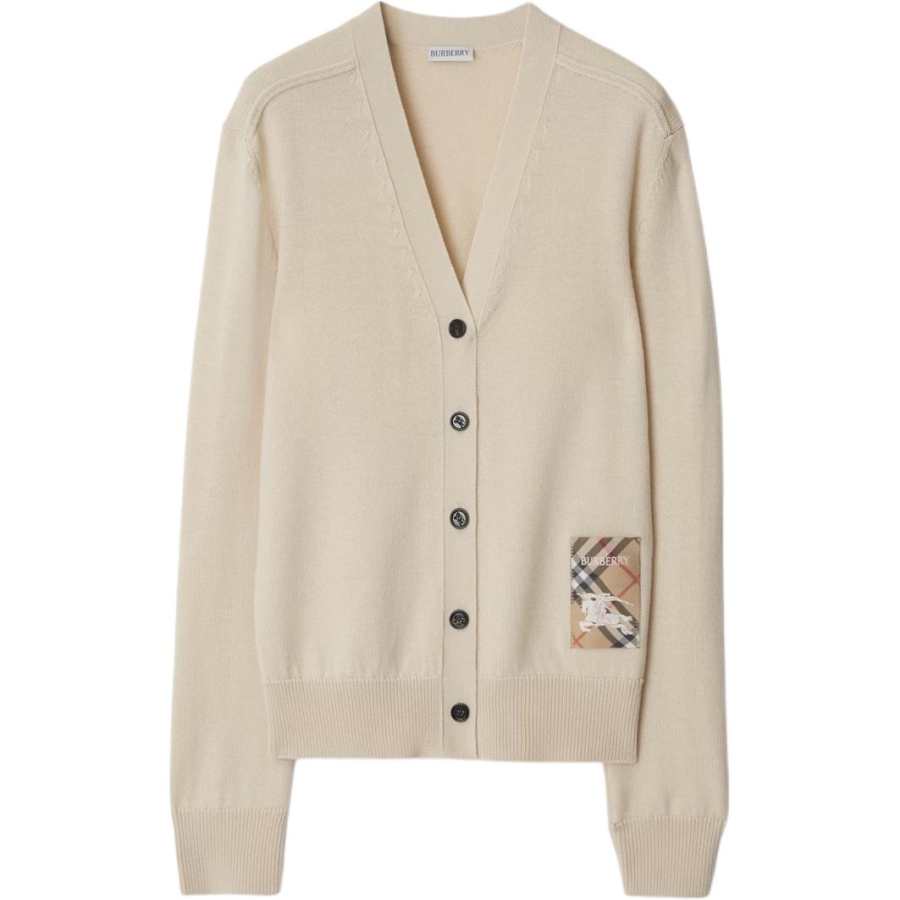 Burberry Burberry logo-patch wool cardigan