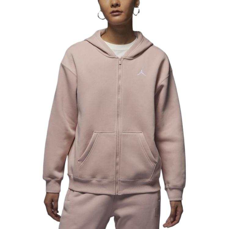 Jordan Jordan FW24 Casual Sports Fleece Lined Hooded Zipper Cardigan Sweatshirt Women's Pink