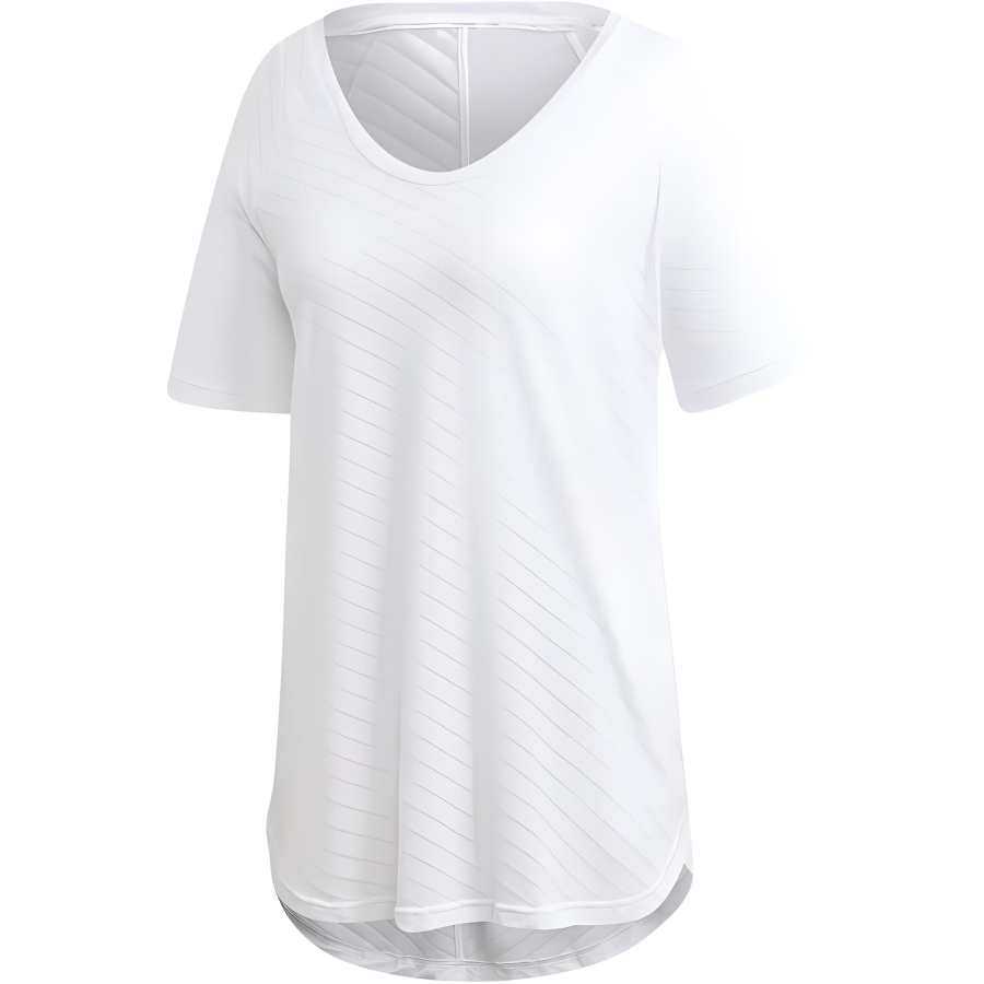 Adidas Adidas T Shirts Women's White Low Round Neck Moderate