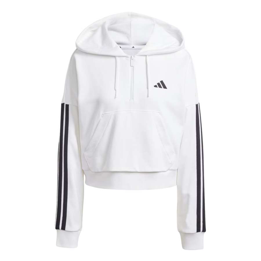 Adidas Adidas ESSENTIALSSportswear FW24 3 Stripes French Terry Quarter Zip Sweatshirt Women's White/Black