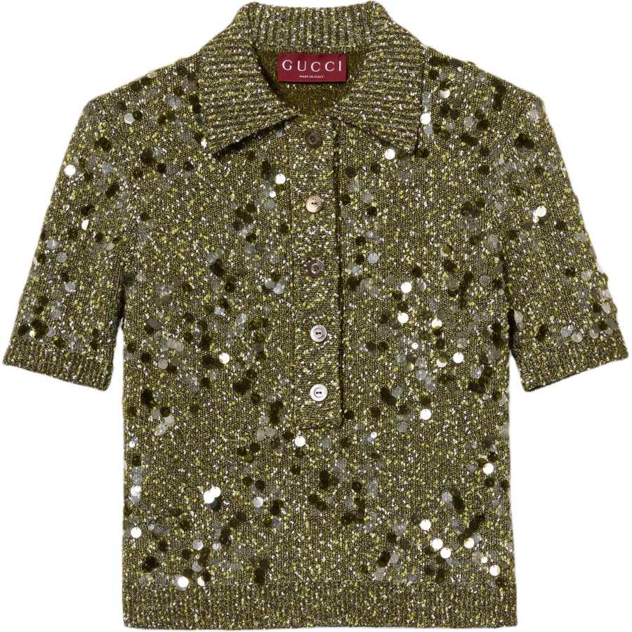 GUCCI FW24 Polo Shirt Women's Green