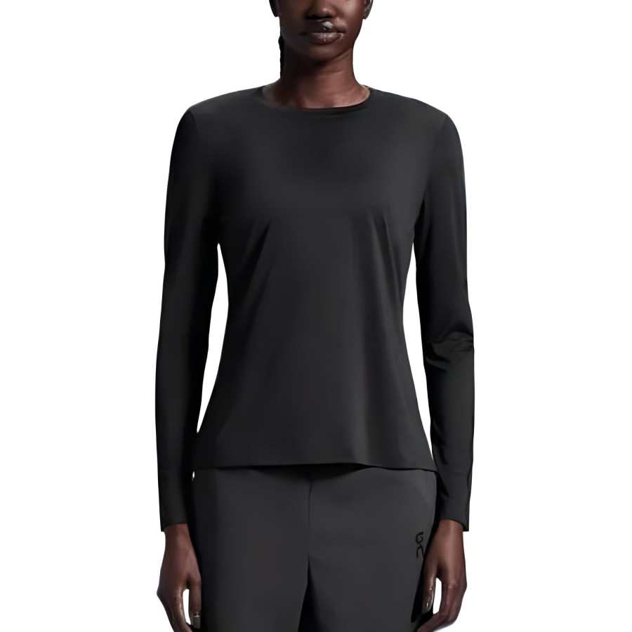 On T Shirts Women's Black Crew Neck Moderate Straight Fit