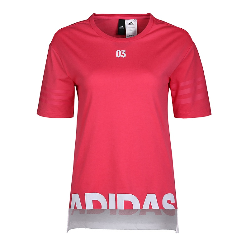 Adidas Adidas T Shirts Women's Red Crew Neck Moderate Straight Fit