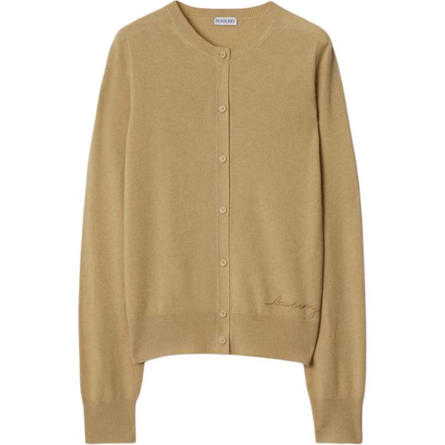 Burberry logo-embroidered cashmere cardigan