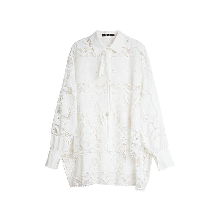 ELLE ELLE Shirts Women's White Lapel Moderate