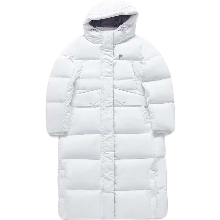 FILA FUSION Down Jackets Women's Standard White Hooded Thickened Down Coat