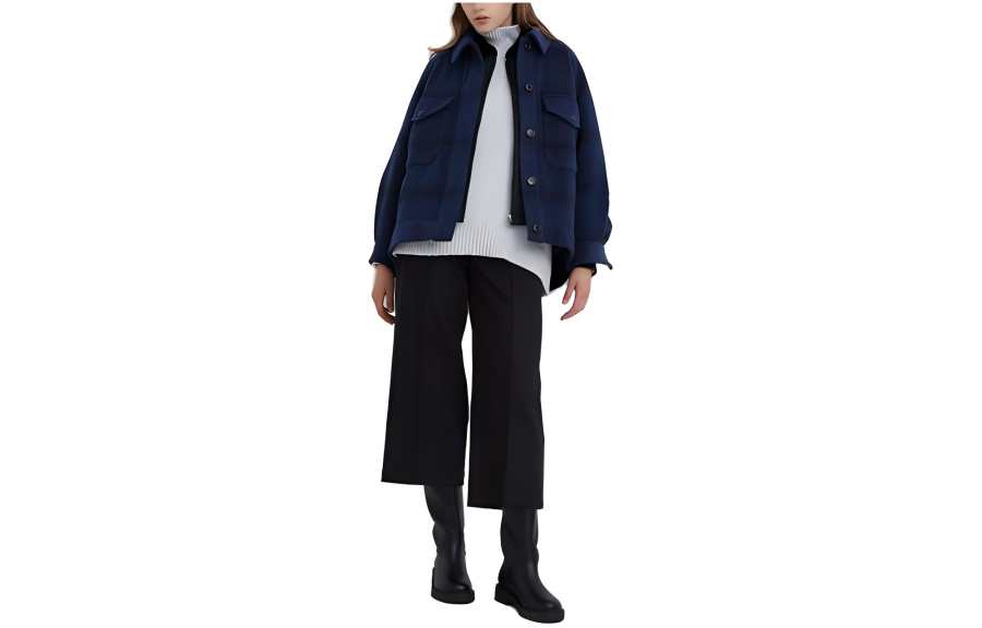 UNIQLO Jackets Women's Dark Blue Lapel Moderate Other