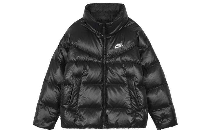 Nike Nike Down Jackets Women's Black Stand Collar Moderate Puffer Jacket