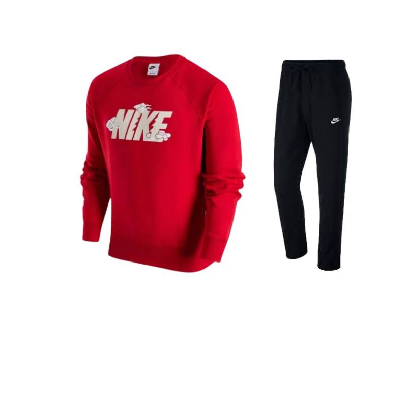 Nike Nike CNY Collection Letter Print Fleece Lined Crew Neck Sweatshirt With Lace Up Pants Casual Sportswear Unisex
