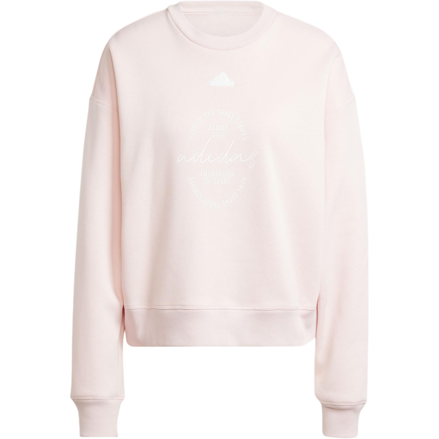 Adidas Adidas SIGNATURE PRINT FLEECE LOOSE Sweatshirt Women's Pink