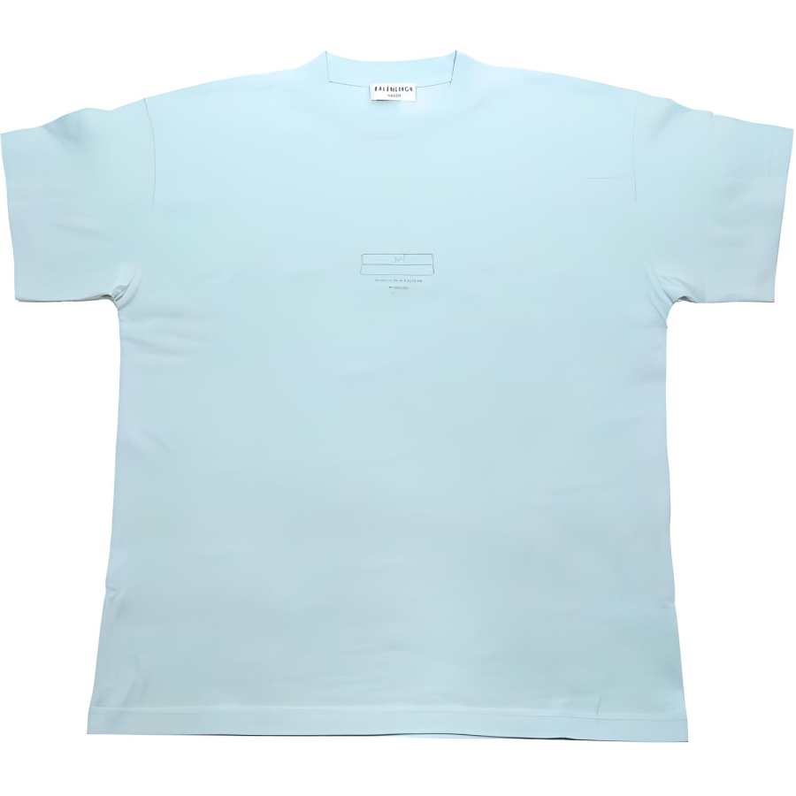 Balenciaga Bb Paris Icon Cotton T Shirt Aqua Green