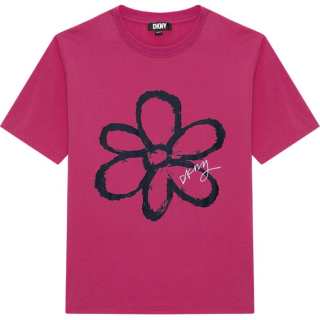 DKNY T Shirts Women's Red Crew Neck Moderate