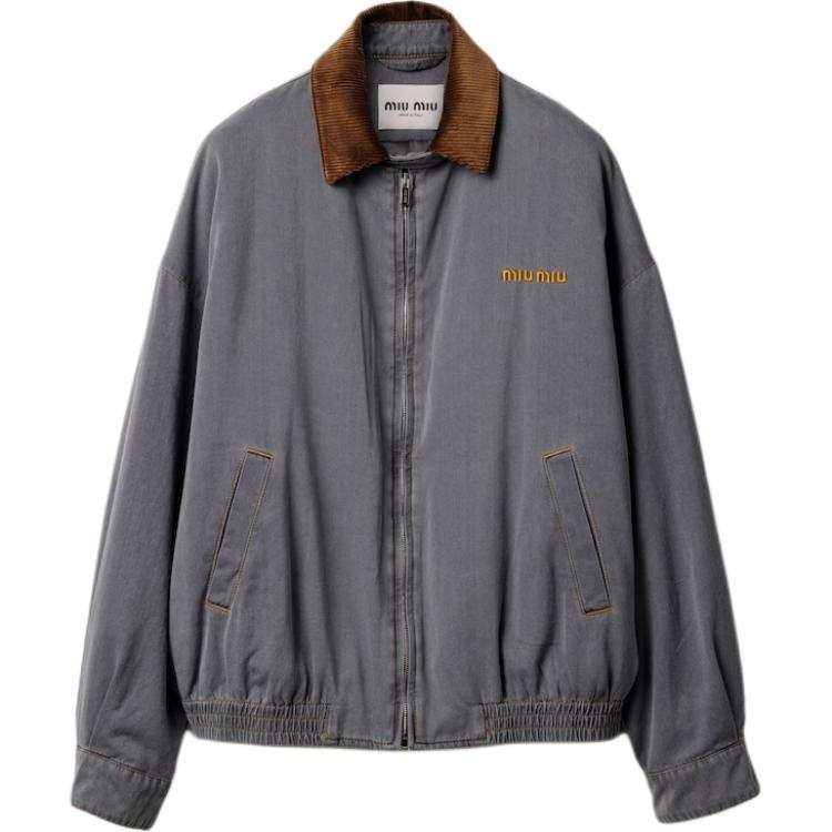Miu Miu velvet-trim bomber jacket