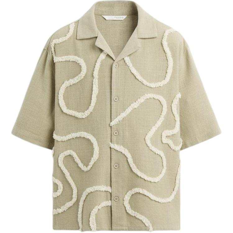 ZARA Shirt Men's Gray/Brown/Yellow