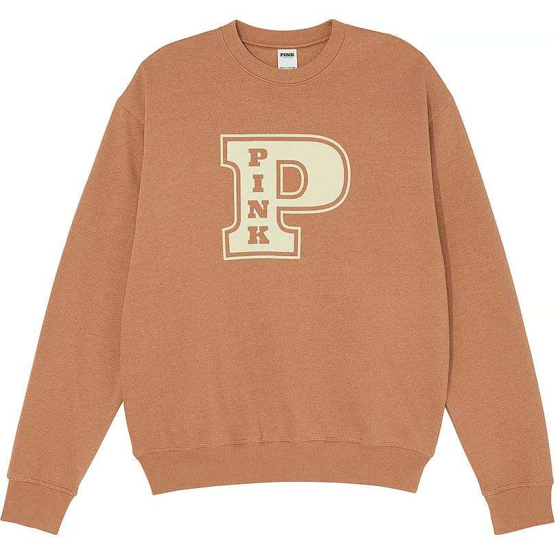 Victoria's Secret PINK Ivy Fleece Classic Crew Sweatshirt/Toffee Sweatshirt Women's Toffee