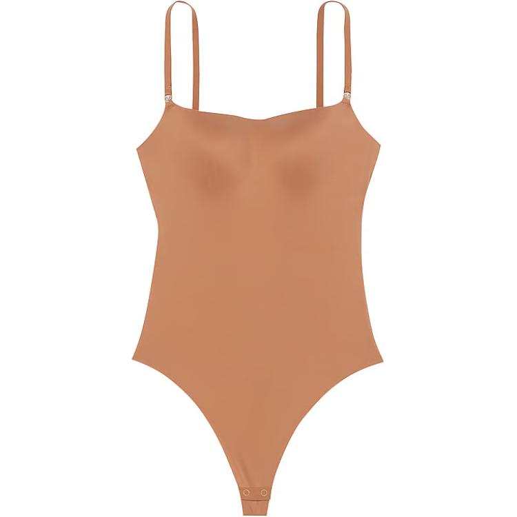 Victoria's Secret FeatherSoft BODYWEAR Lightly Lined Bodysuit/Beige Jumpsuit Women's Light Umber