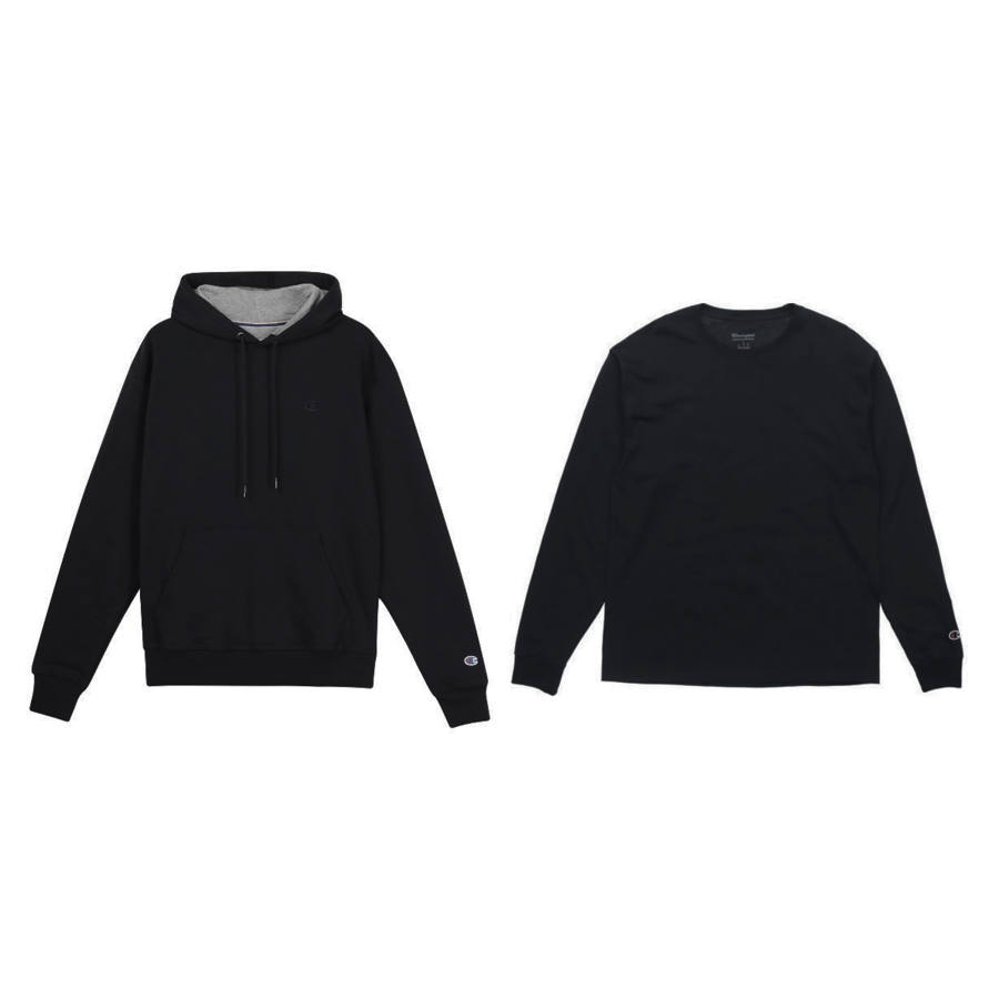 Champion Solid Color Hooded Fleece Lined Hoodies & Sweatshirts Pullover Long Sleeved T Shirt Casual Sportswear Unisex