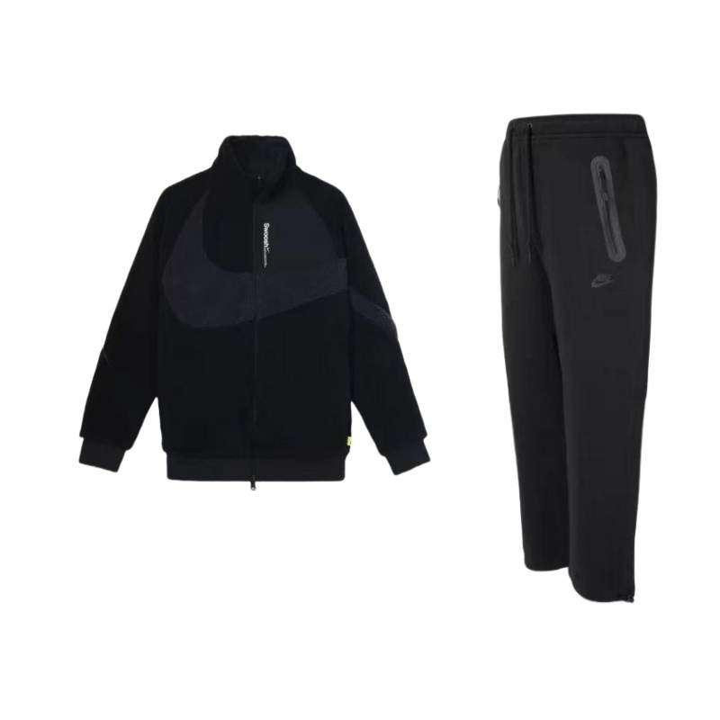 Nike Nike Logo Print Reversible Stand Collar Zippers Long Sleeved Fleece Lined Knitted Fabric Pants Casual Sportswear Men's