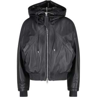 The Attico Zip Up Hooded Bomber Jacket