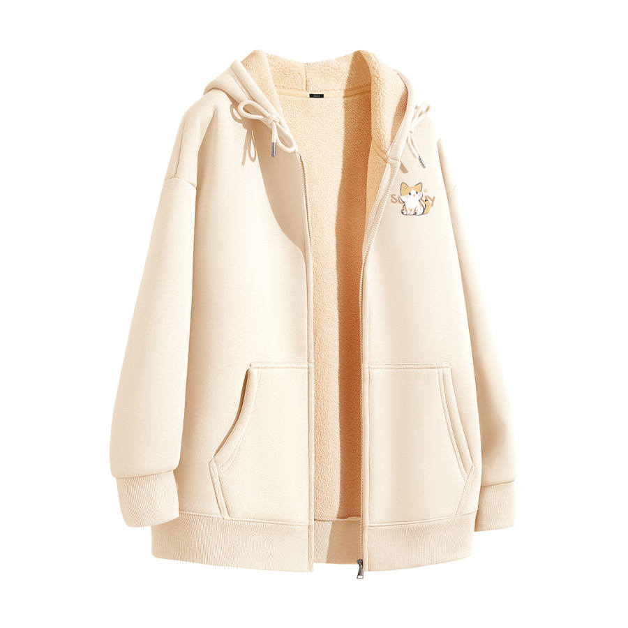 MINISO Sweatshirts Women's Hooded Thickened Cardigan