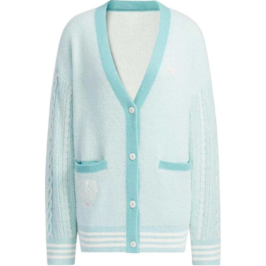 Adidas Originals V Day Polo Sweater Knitwear Women's Simple Mint Green