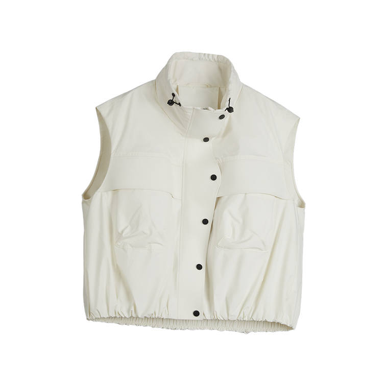 ELLE Down Vests Women's White Stand Collar Moderate Other