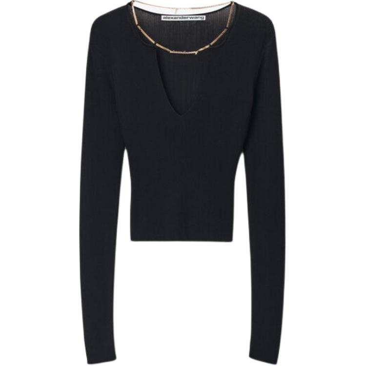 Alexander Wang Alexander Wang Logo Plaque Chained Knit Top