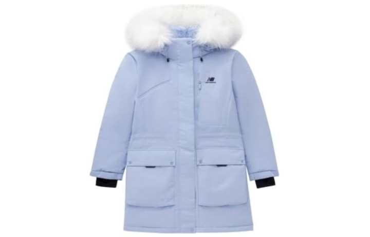 New Balance New Balance Down Jackets Women's Blue Hooded Moderate Parka Down Jacket