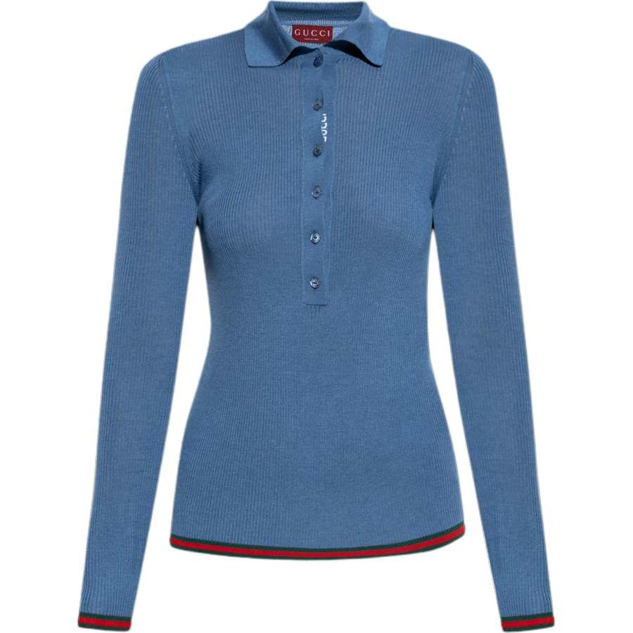 GUCCI Polo Shirts Women's Blue Moderate Other