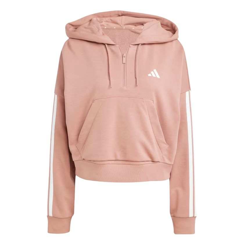 Adidas Adidas ESSENTIALSSportswear FW24 3 Stripes French Terry Quarter Zip Sweatshirt Women's Warm Clay/White