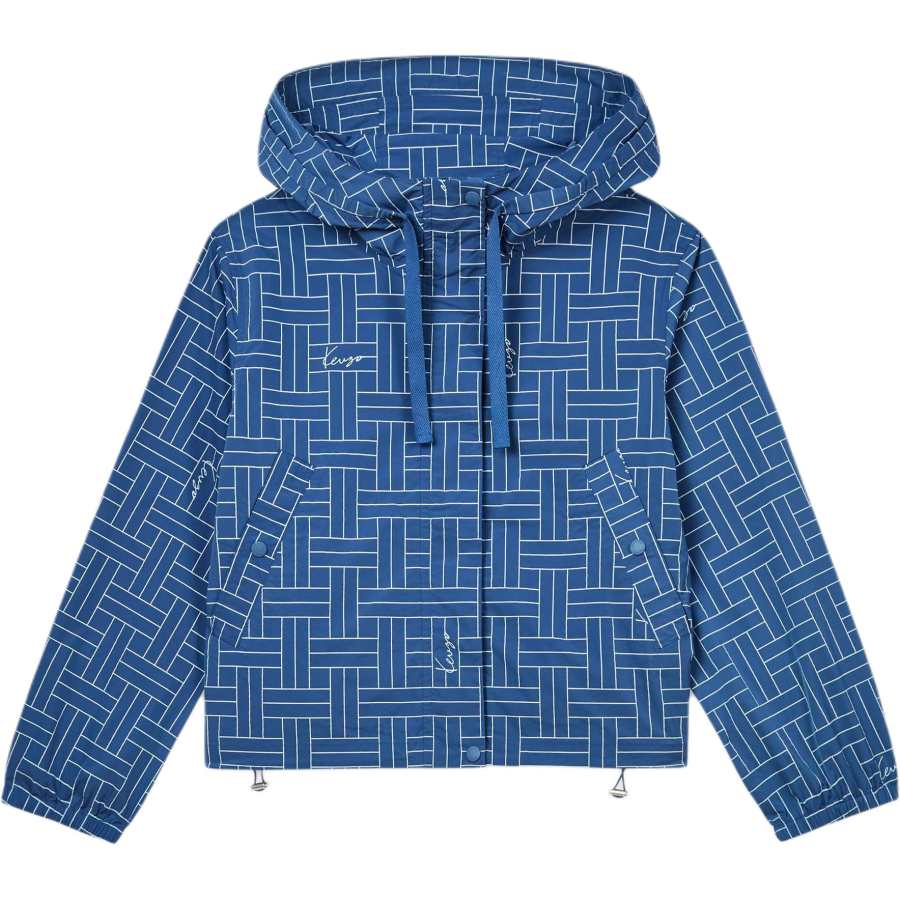 KENZO Jackets Women's Blue Hooded Moderate Other