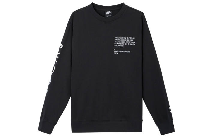 Nike Nike Sweatshirts Men's Black Crew Neck Moderate Regular