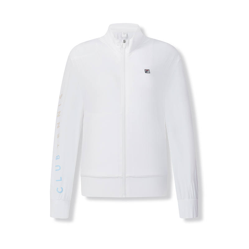 FILA Jackets Women's Bright White Stand Collar Moderate Wind Shell